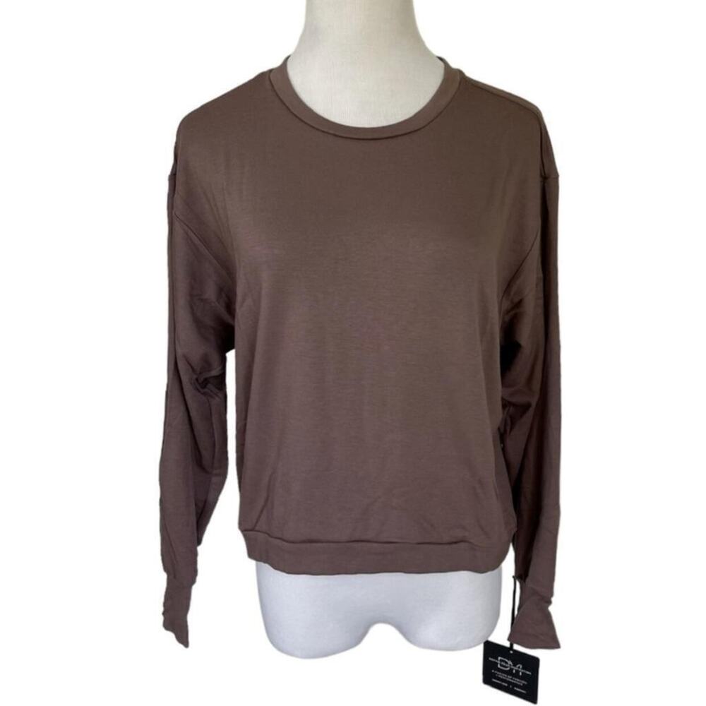 NEW NWT DYI Sport Long sleeve Peppercorn Athleisure Sweatshirt XS Light Brown